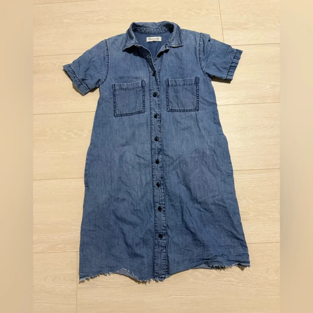 Madewell Button Down Chambray Shirt Dress - Picture 2 of 10